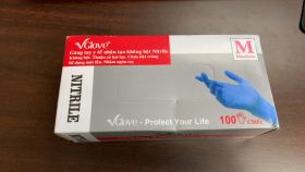 Gloves, Medium, Nitrile, Exam, Non-Sterile, Powder-Free, Vglove, Box