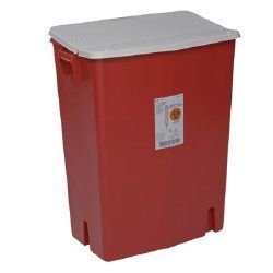 Perfusion Waste Container SharpSafety™ 27-1/2 H X 15-1/4 D X 21-1/4 W Inch 30 Gallon Red Base / White Lid Horizontal / Vertical Entry