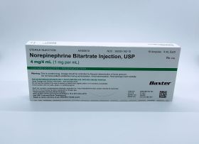 NOREPINEPHRINE BITARTRATE INJ SINGLE-DOSE AMPULE MFG# AIN00610, 4MG/4ML