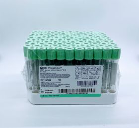 BD Vacutainer PST Venous Blood Collection Tube, Plasma Tube, Lithium Heparin/Separator GEl ADditive, Green Hemogard Plastic Tube, 13 x 100 mm 4.5ml