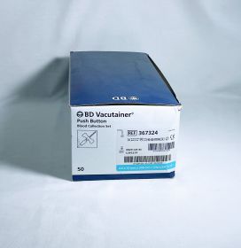 BD Vacutainer Push Button Blood Collection Set, 23 Gauge 3/4 Inch Needle, 12 Inch Tubing, Sterile, Box