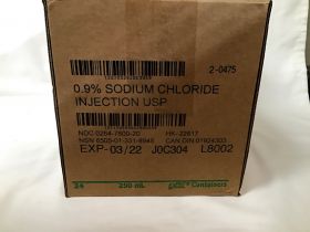 SODIUM CHLORIDE 0.9% INJ, USP, PRESERVATIVE-FREE FLEXIBLE BAG MFG# L8002, 250ML