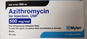 AZITHROMYCIN FOR INJ, USP 500MG/VL