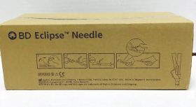 Eclipse Hypodermic Needle, Hinged Safety, Sterile, Single Use, 23 Gauge 1 Inch Length