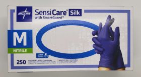 Gloves, Medium, Nitrile, Powder-Free, Exam, Sensicare Silk, Box