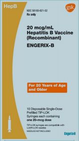 ENGERIX-B PREFILLED TIP-LOK SYRINGES 20MCG/ML 1ML