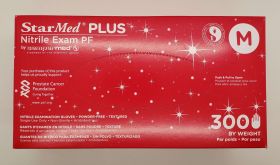 Gloves, Medium, Nitrile, Powder-Free, Chemo Tested, Starmed Plus, Blue, Box