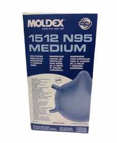 Mask Moldex Particulate Respirator Medical N95 Cup Elastic Strap Medium Blue NonSterile (20/box) MFG# 1512