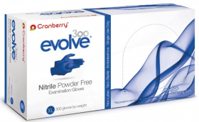 Gloves, Large, Nitrile, Powder-Free, Dark Blue, Evolve, Box
