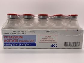 POTASSIUM ACETATE INJ, USP SDV 2MEQ/ML 20ML