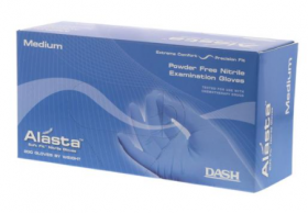 Gloves, Medium, Exam, Alasta™, Non-Sterile, Nitrile, Powder-Free, Standard Cuff Length, Textured Fingertips, Blue, Not Chemo Approved, Case
