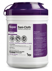 Super Sani-Cloth Surface Disinfectant, Premoistened Germicidal Wipe, NonSterile, Disposable Alcohol Scent PDI EPA# 9480-4