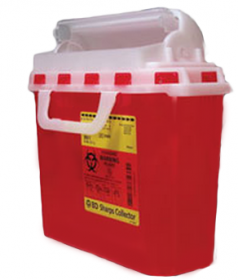 Sharps Container 5.4 Quart Red Horizontal Entry Plasti-Products 20/case MNF# 143154