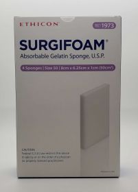 JJ SURGIFOAM SPONGE SZ 8cm x 6.25cm x 10mm (50) MFG# 1973