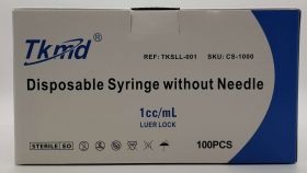 TKMD Syringe, Without Needle, Luer Lock Tip, Sterile, 1cc/mL