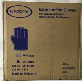 Gloves, Medium, Nitrile, Medical, Exam, Powder-Free, ASTM D6319, 4mil, Beaded Cuff, Textured Fingertips, Case