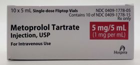 METOPROLOL TARTRATE INJ, USP SDV 1GM/ML 5ML