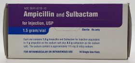 AMPICILLIN / SULBACTAM INJ, USP SDV 1.5G 10ML