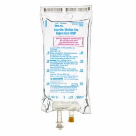 STERILE WATER FOR INJ, USP, PRESERVATIVE-FREE FLEXIBLE BAG MFG# L8502, 250ML