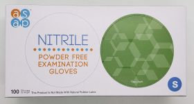 Gloves, Small, ASAP Nitrile, Exam, Powder-Free, Textured Fingertip, Beaded Cuff, ASTM D6319, Blue, Box