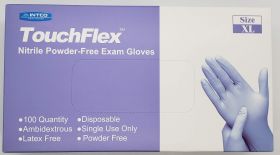Gloves, XL, INTCO Touchflex, Medical, Exam, Nitrile, Powder-Free, Latex-Free, 510K, Blue, Box