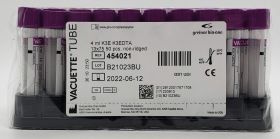 Vacuette K3 EDTA Additive Venous Blood Collection Lavender/Black Ring Pull Cap Polyethylene Terephthalate (PET) Tube 13x75MM 4mL