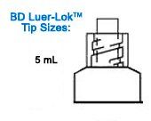 General Purpose Syringe BD Luer-Lok™ 5mL Individual Pack Sterile Luer Lock Tip Without Safety