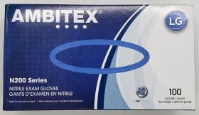 Gloves, Large, Black, Exam Glove, Powder-Free, Latex-Free, 9 in, Box