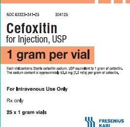 CEFOXITIN INJ, USP 1GM 15ML