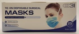 Cornmi Disposable Surgical 3-Ply Tie-On Level 3 Mask One Size Fits Most FDA Approved 25/Box Shenzhen  Model# CM2010