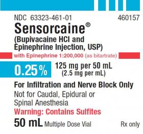 SENSORCAINE / EPINEPHRINE INJ, USP MDV 0.25% 50ML