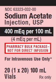 SODIUM ACETATE INJ, USP PHARMACY BULK PACKAGE VIAL 4MEQ/ML 100ML