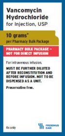 VANCOMYCIN HYDROCHLORIDE INJ, USP PRESERVATIVE-FREE PHARMACY BULK PACKAGE 10GM 100ML