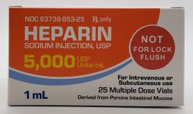 HEPARIN SODIUM INJ, USP MDV 5000U/ML 1ML