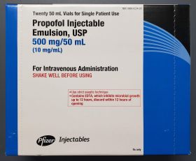 PROPOFOL INJECTABLE EMULSION, USP SINGLE-PATIENT USE 10MG/ML 50ML***