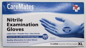 Gloves, XL, Nitrile, Powder-Free, Exam, Caremates, Box