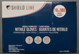 Gloves, Large, Nitrile, Powder-Free, Exam, Blue, Case