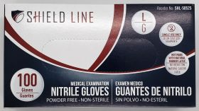 Gloves, Large, Nitrile, Powder-Free, Exam, Blue, Box