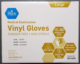Gloves, Large, Vinyl, Exam, Case