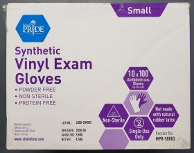 Gloves, Small, Synthetic Vinyl, Medical, Exam, Case