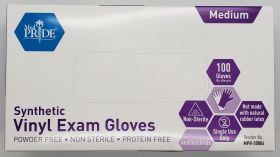 Gloves, Medium, Synthetic Vinyl, Medical, Exam, Box