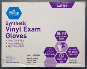 Gloves, Large, Synthetic Vinyl, Medical, Exam, Case