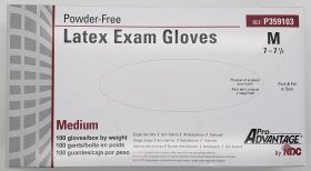 Gloves, Medium, Premium Latex, Powder-Free, Exam, White, Box