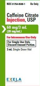 CAFFEINE CITRATE INJ, USP SDV 60MG/3ML