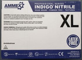 Gloves, XL, 4mil, Indigo, Nitrile, Powder-Free, Exam, Case