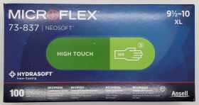 Gloves, XL, Neoprene (Polychloroprene), 3.5 mil, Powder-Free, Latex-Free, Green, Neosoft 73-837, Box