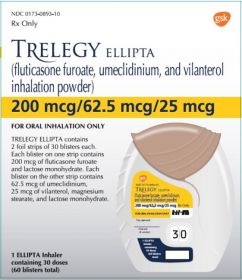 TRELEGY ELLIPTA INHAILATION 200MCG/62.5MCG/25MCG