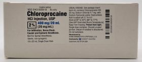 CHLOROPROCAINE 2% HCI INJ, USP SDV 20MG/ML 20ML