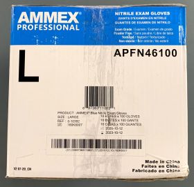 Gloves, Large, 4mil, Blue, Nitrile, Powder-Free, Exam, Case