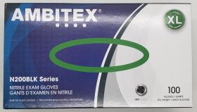 Gloves, XL, Nitrile, Exam, Ambitex, Black, Box